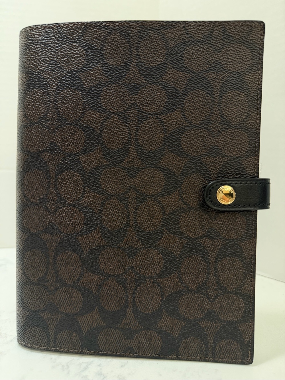 Coach Brown Leather Notebook with Embossed Logo - Picture 13 of 15